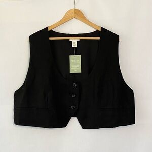 NWT H&M Black Crop Vest - Size XXL